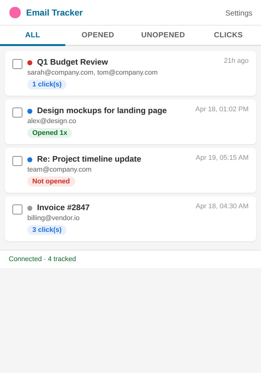Email Tracker screenshot 1